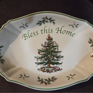 Spode Christmas Tree ‘Bless This Home’ Tray